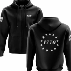 We The People Holsters 1776 Betsy Ross Flag Zip Up Hoodie Black Outlet