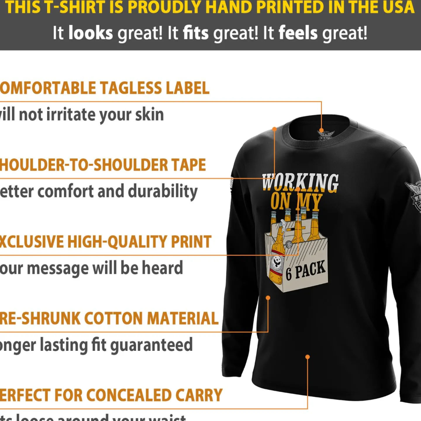 We The People Holsters 6 Pack Long Sleeve Shirt Black