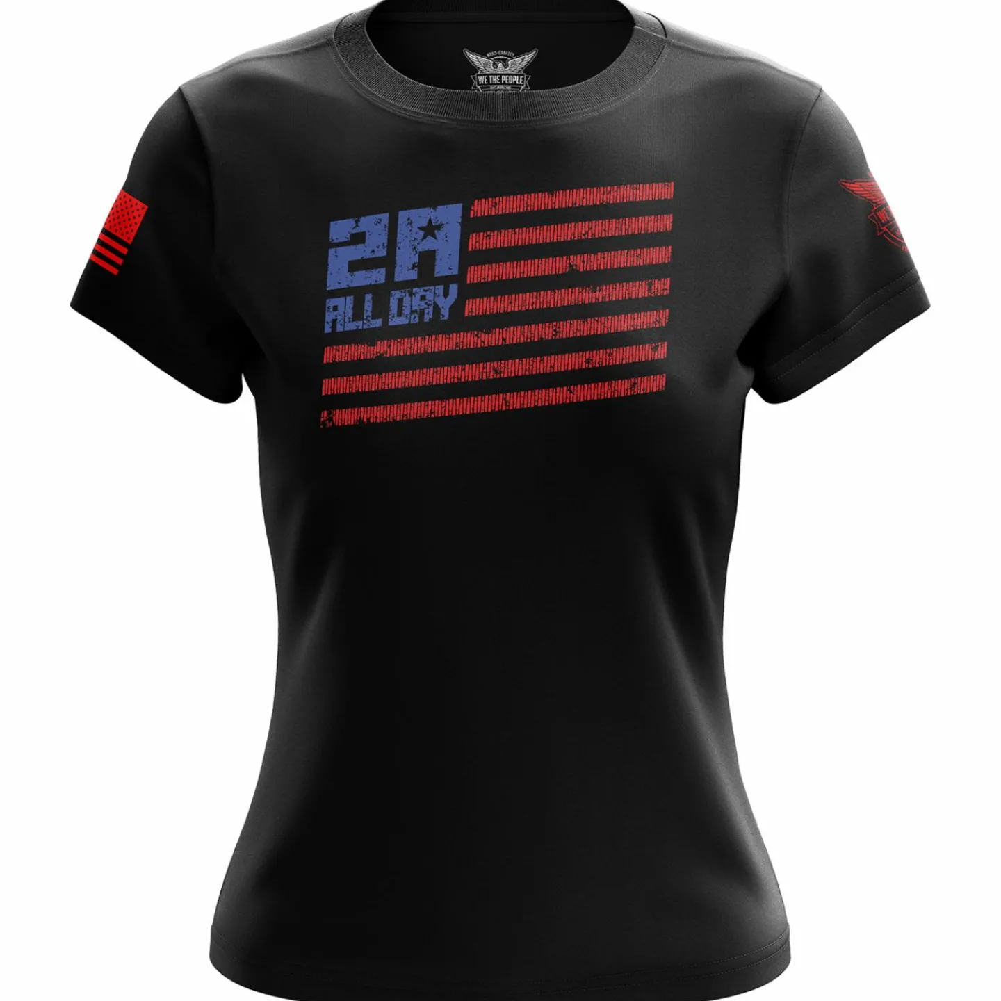 We The People Holsters 2A All Day Women's Short Sleeve Shirt Black Clearance