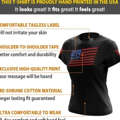 We The People Holsters 2A All Day Women's Short Sleeve Shirt Black Clearance