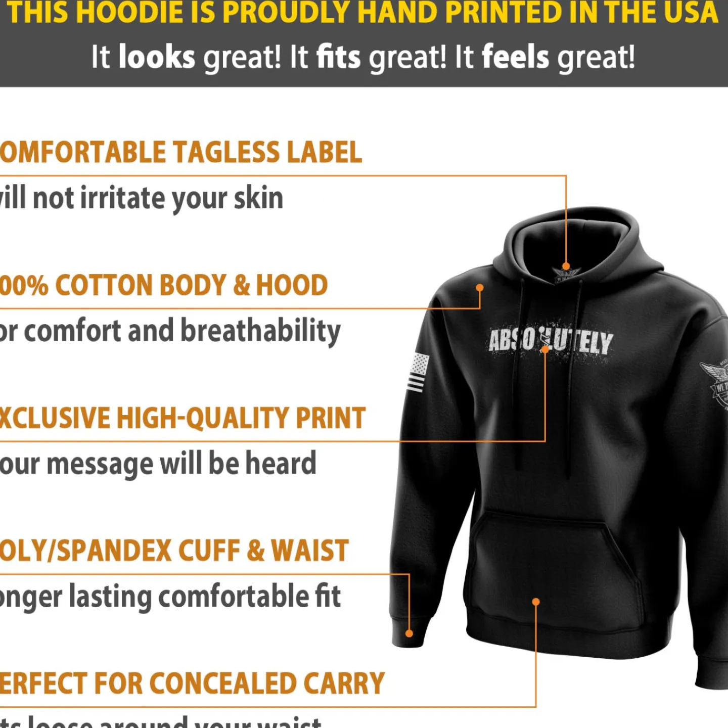 We The People Holsters Abso-Lutely Hoodie Black Online