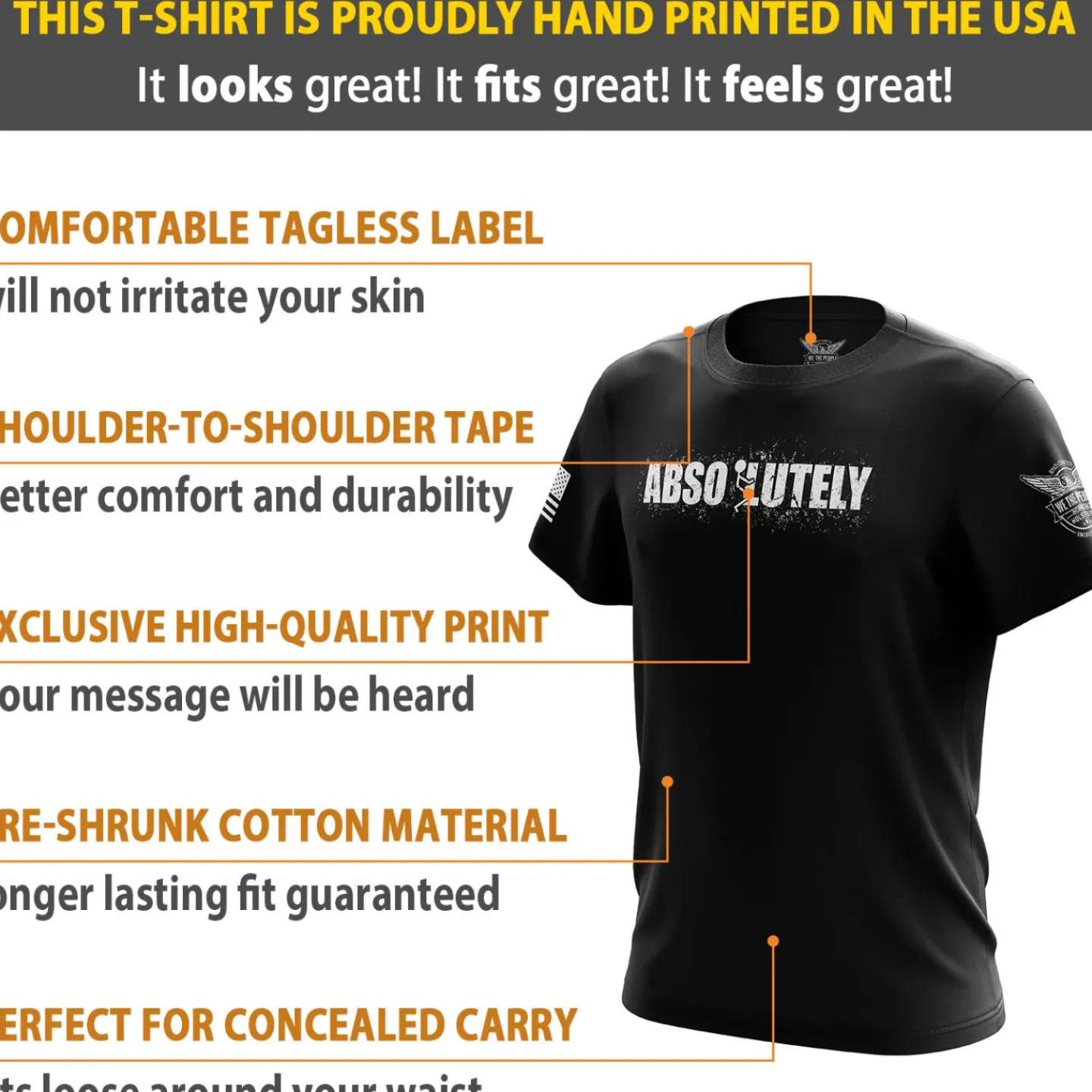 We The People Holsters Abso-Lutely Short Sleeve Shirt Hot