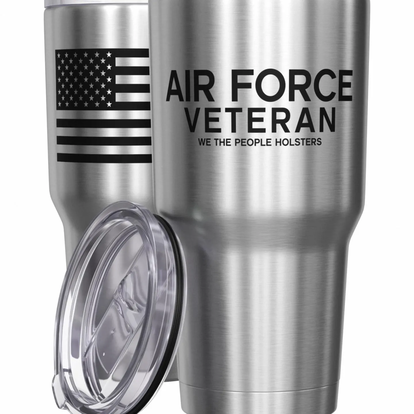 We The People Holsters Air Force Vet + American Flag Stainless Steel Tumbler Outlet