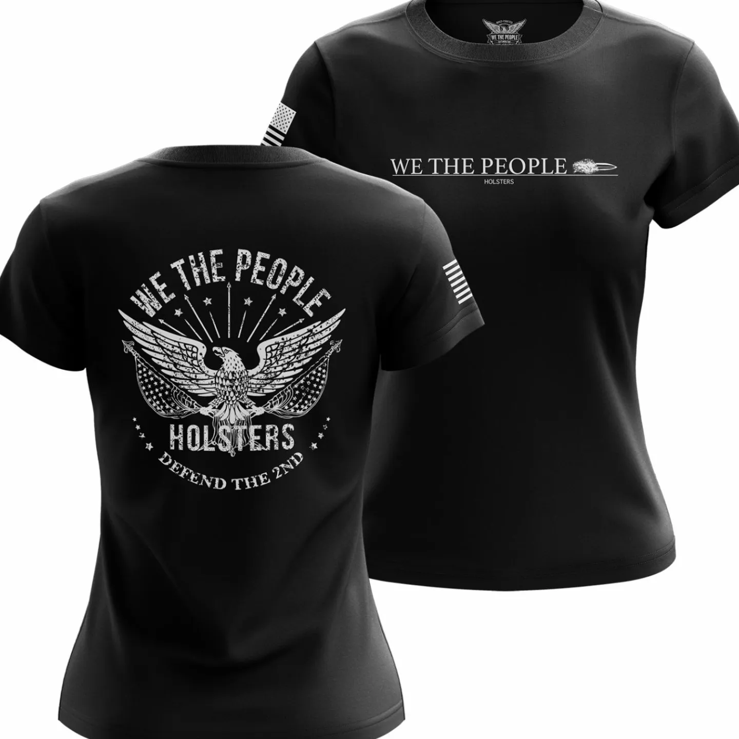 We The People Holsters American Eagle Defend the 2nd Women's Short Sleeve Shirt Black New