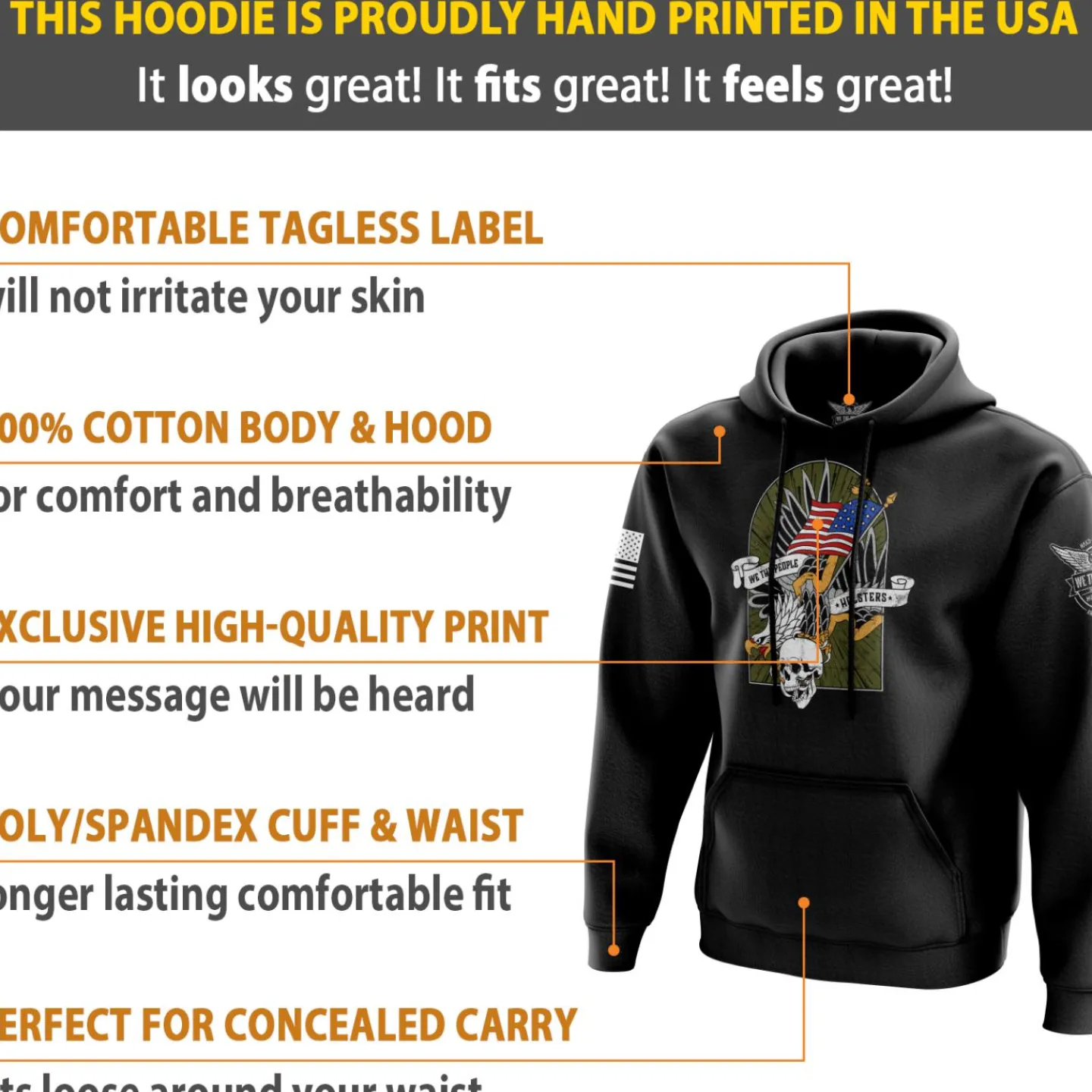 We The People Holsters American Eagle Hoodie Black Best