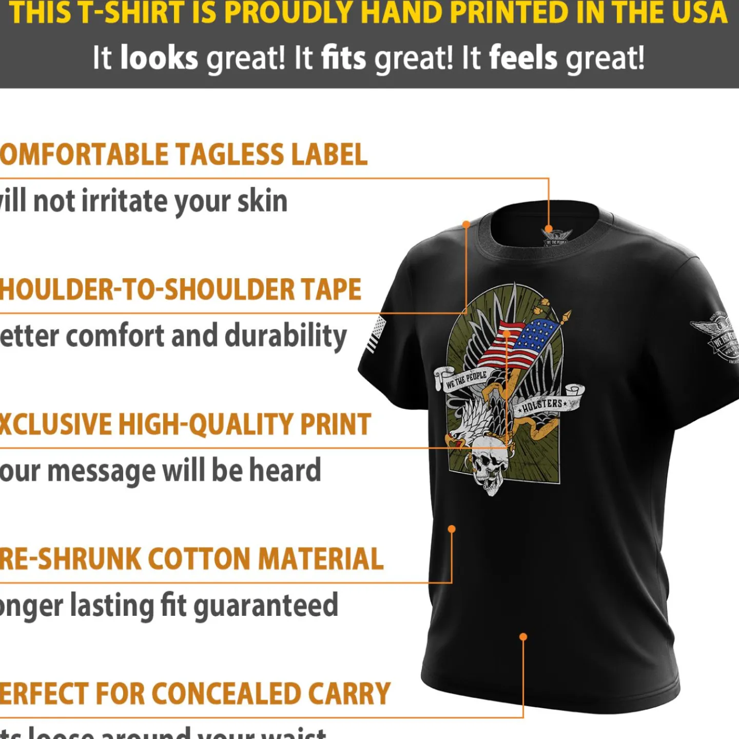 We The People Holsters American Eagle Short Sleeve Shirt Black Best