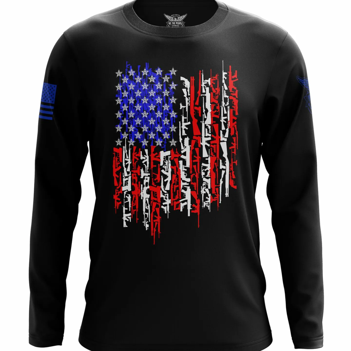 We The People Holsters American Flag In Guns 2.0 Long Sleeve Shirt Black Best