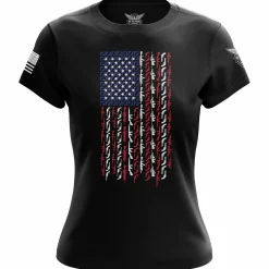 We The People Holsters American Flag in Guns - Patriotic Colors Women's Short Sleeve Shirt Best