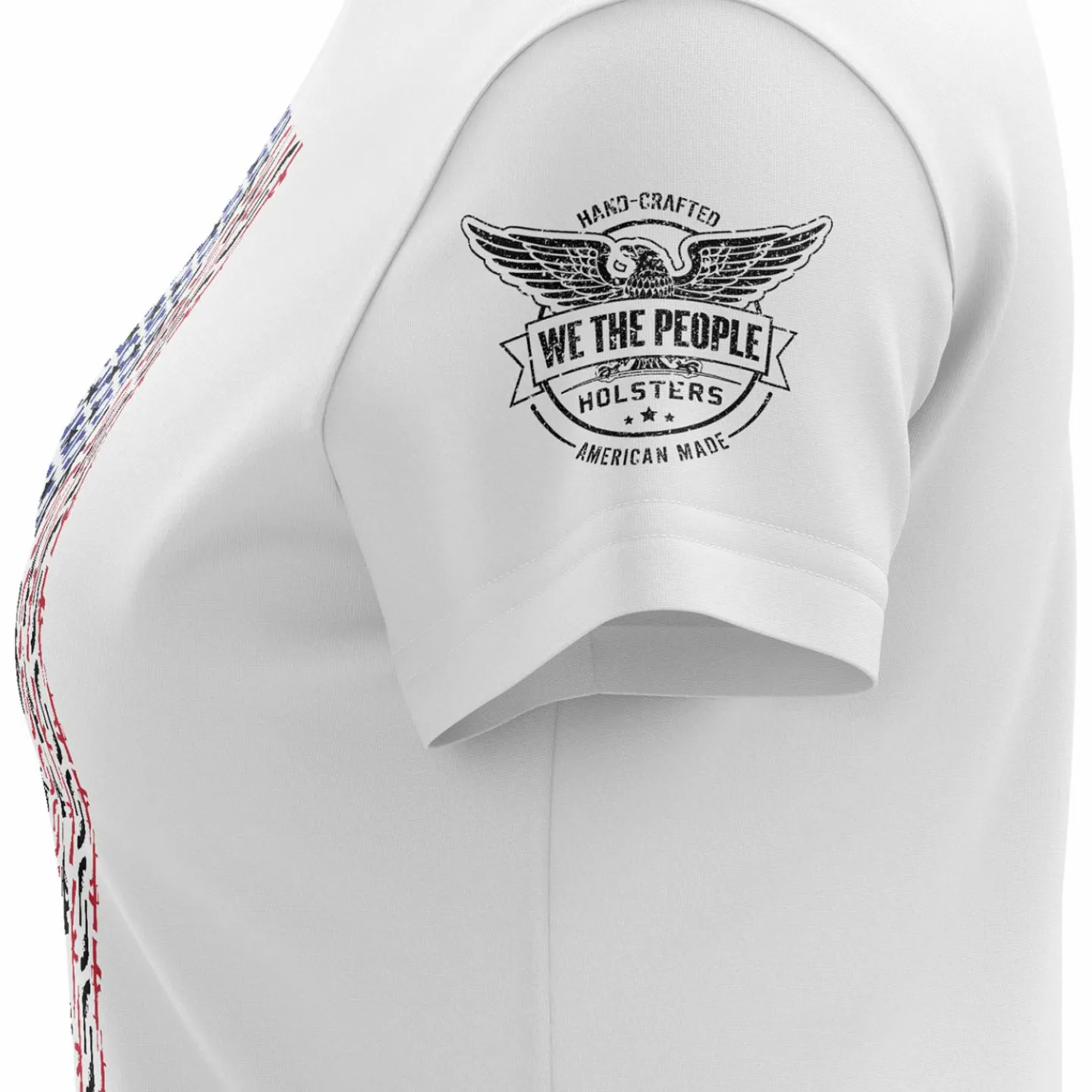 We The People Holsters American Flag in Guns - Patriotic Colors Women's Short Sleeve Shirt Best