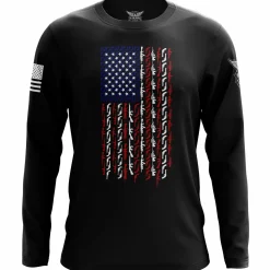 We The People Holsters American Flag in Guns - Patriotic Colors Long Sleeve Shirt Black Best