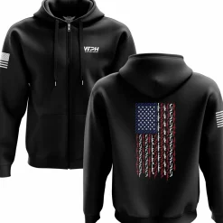We The People Holsters American Flag in Guns - Patriotic Colors Zip Up Hoodie Black Sale