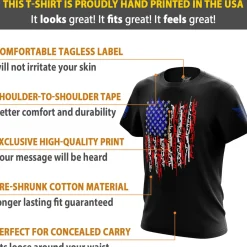 We The People Holsters American Flag In Guns 2.0 Short Sleeve Shirt Black Hot