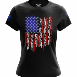 We The People Holsters American Flag In Guns 2.0 Women's Short Sleeve Shirt Black Clearance