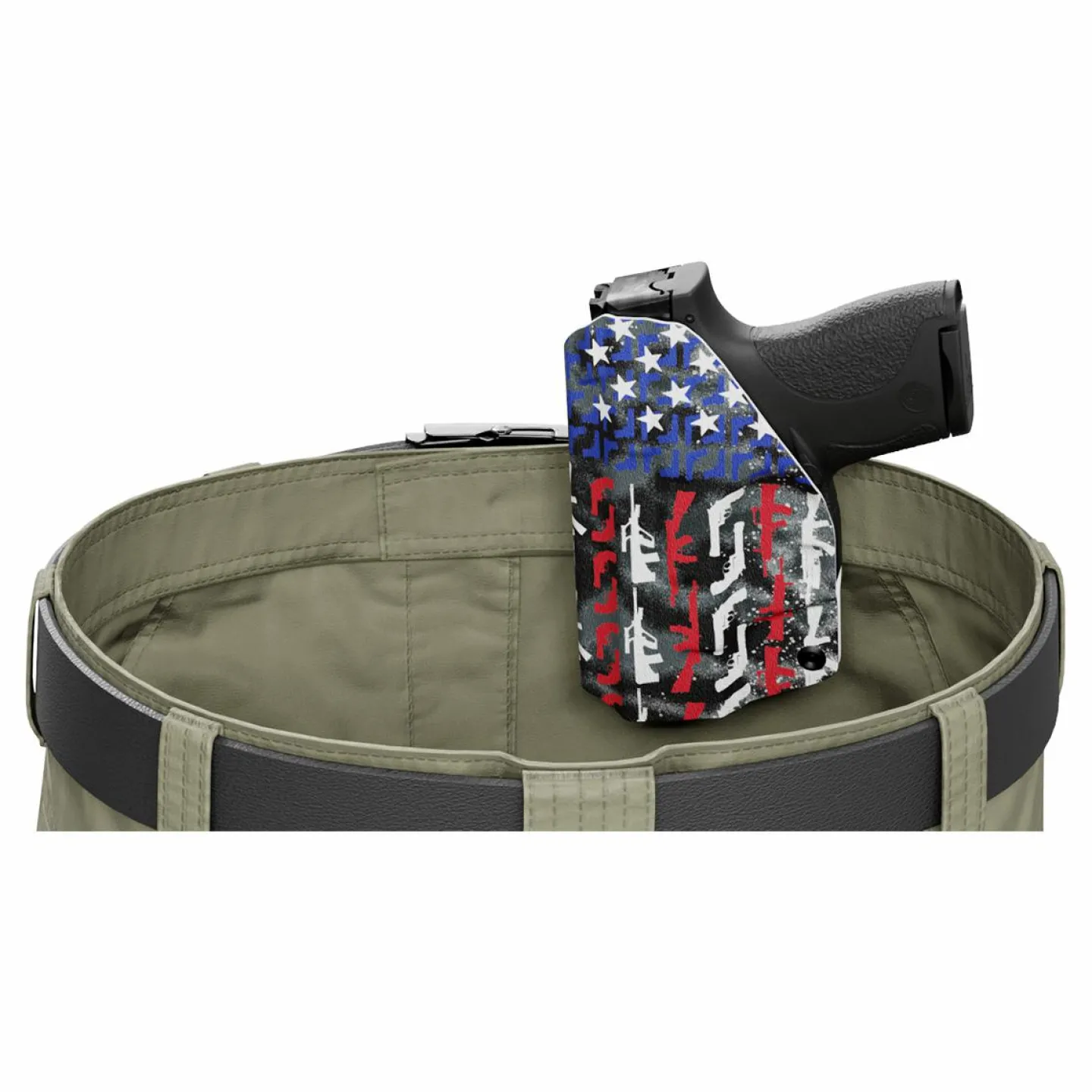 We The People Holsters American Flag in Guns Patriotic Colors Custom Printed Holster - IWB Kydex Holster Discount