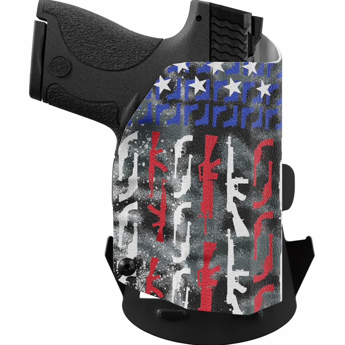 We The People Holsters American Flag in Guns Patriotic Colors Custom Printed Holster - OWB Kydex Holster Sale