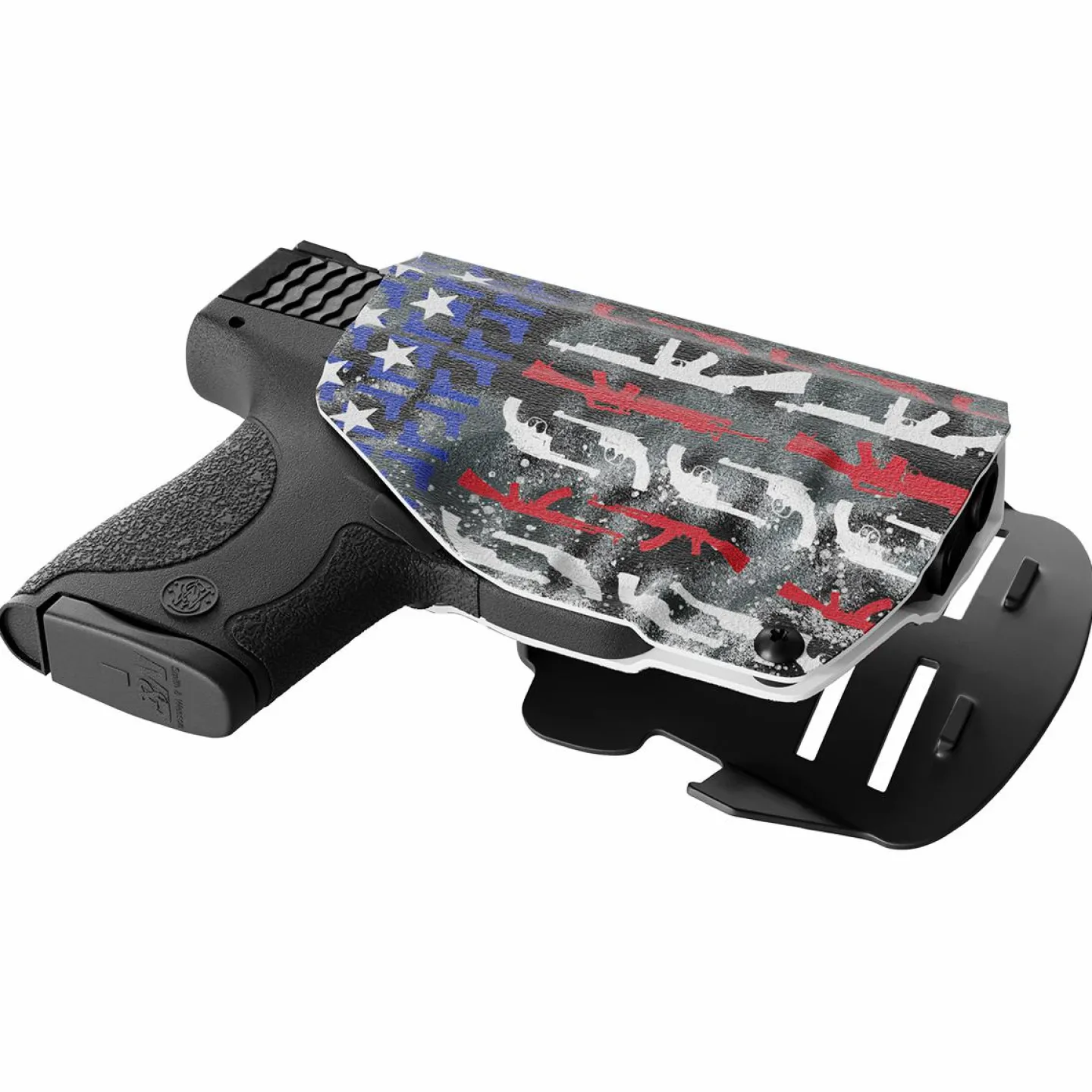 We The People Holsters American Flag in Guns Patriotic Colors Custom Printed Holster - OWB Kydex Holster Sale