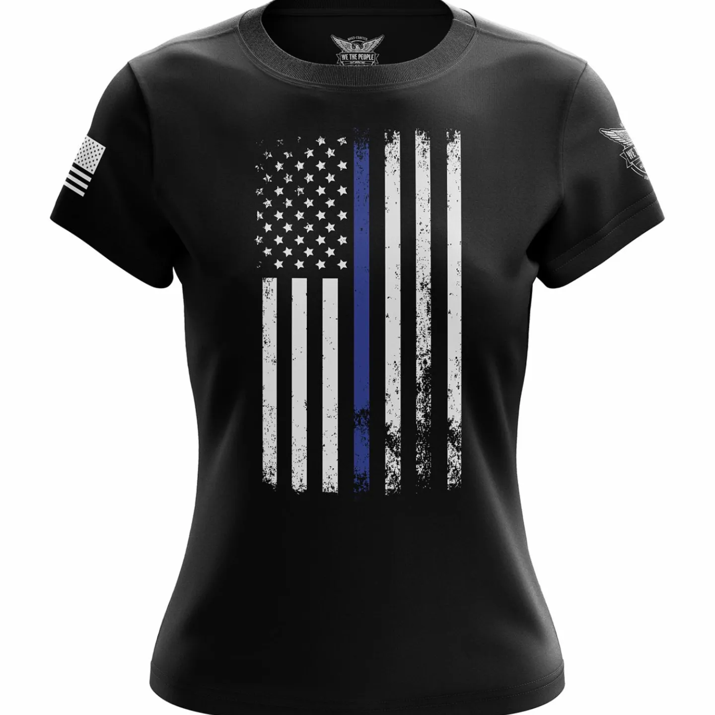 We The People Holsters American Flag Thin Blue Line Women's Short Sleeve Shirt Sale