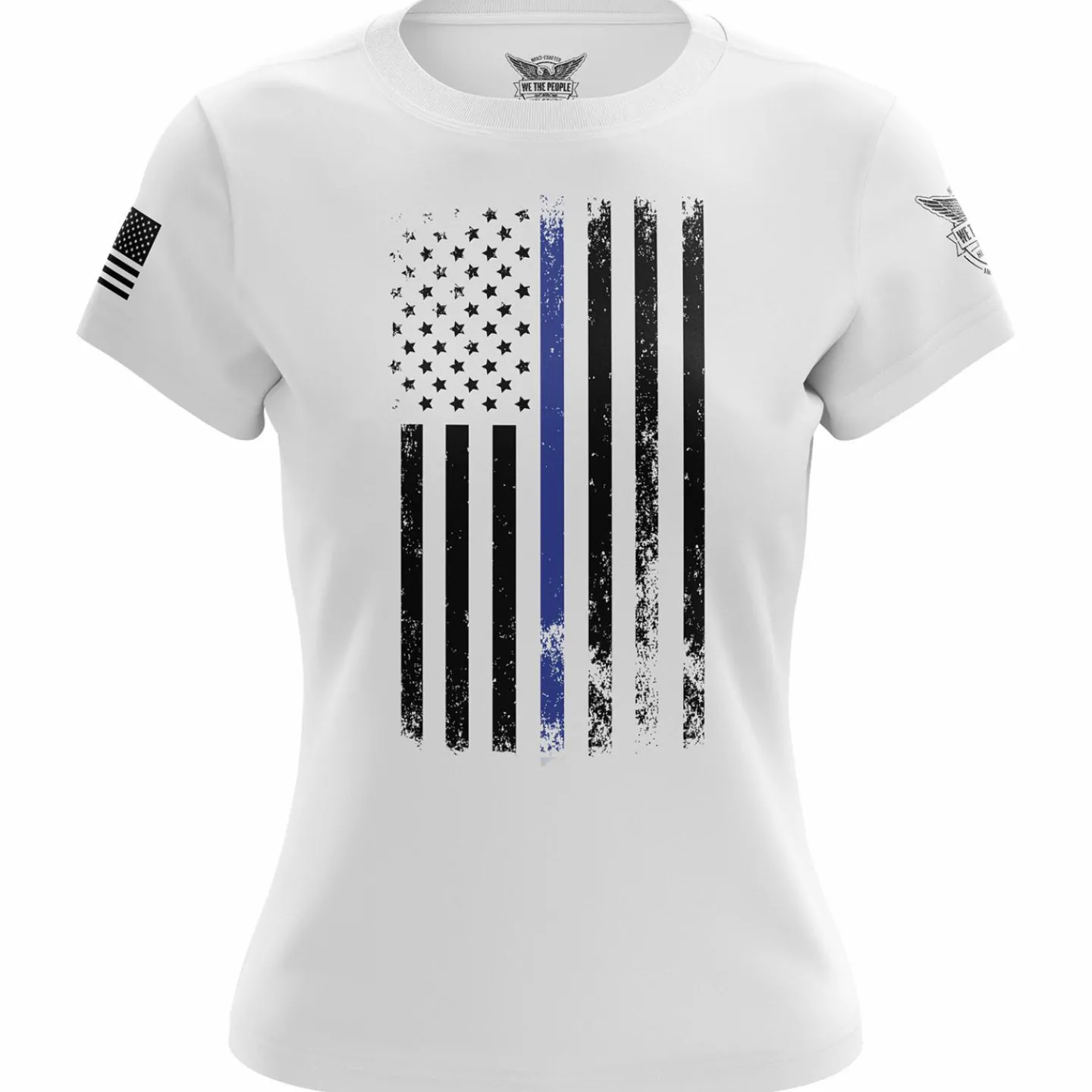 We The People Holsters American Flag Thin Blue Line Women's Short Sleeve Shirt Sale
