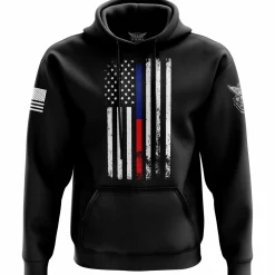 We The People Holsters American Flag Thin Blue/Red Line Hoodie Black Clearance