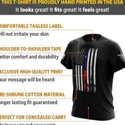 We The People Holsters American Flag Thin Blue/Red Line Public Service Support Short Sleeve Shirt Best