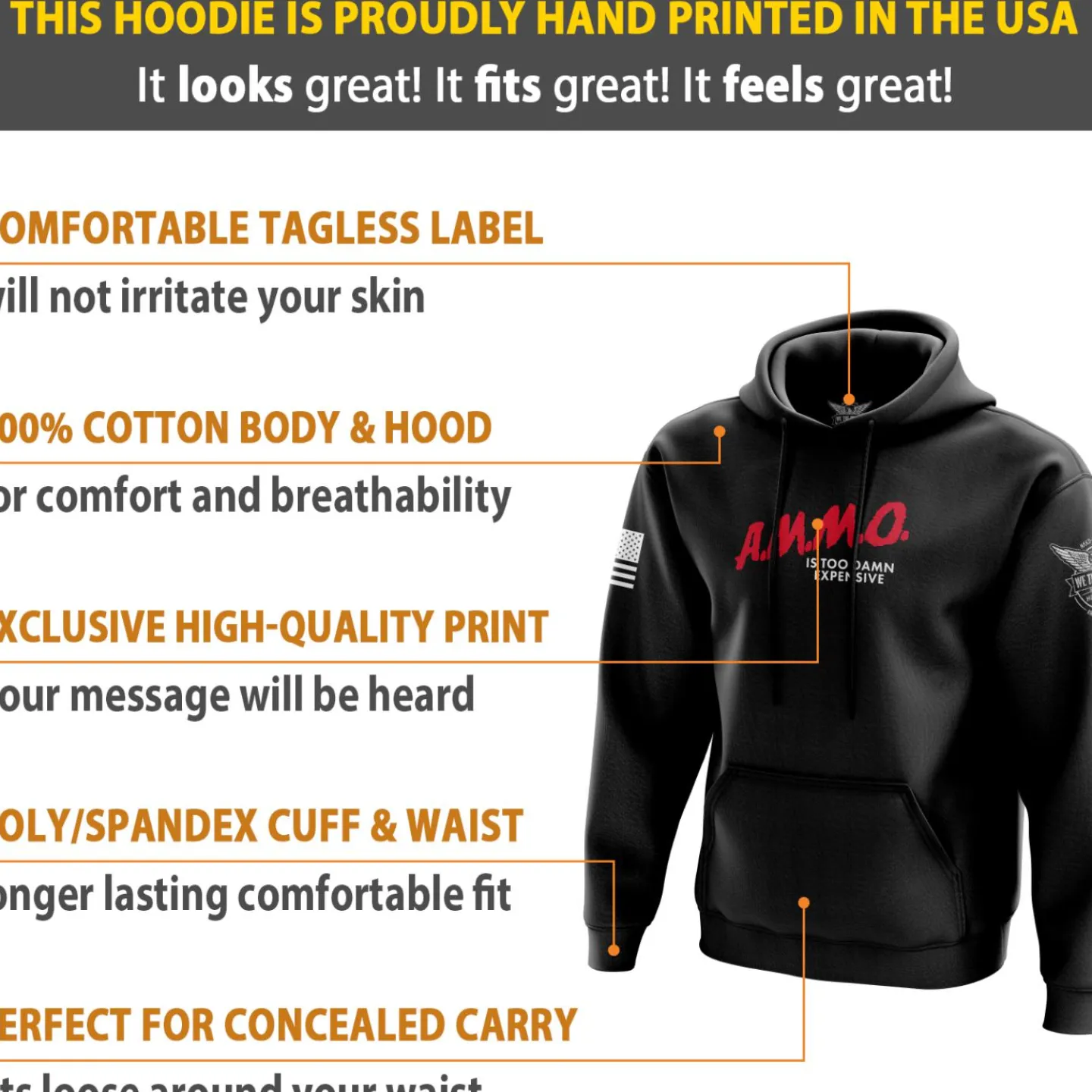 We The People Holsters A.M.M.O. Hoodie Black Discount