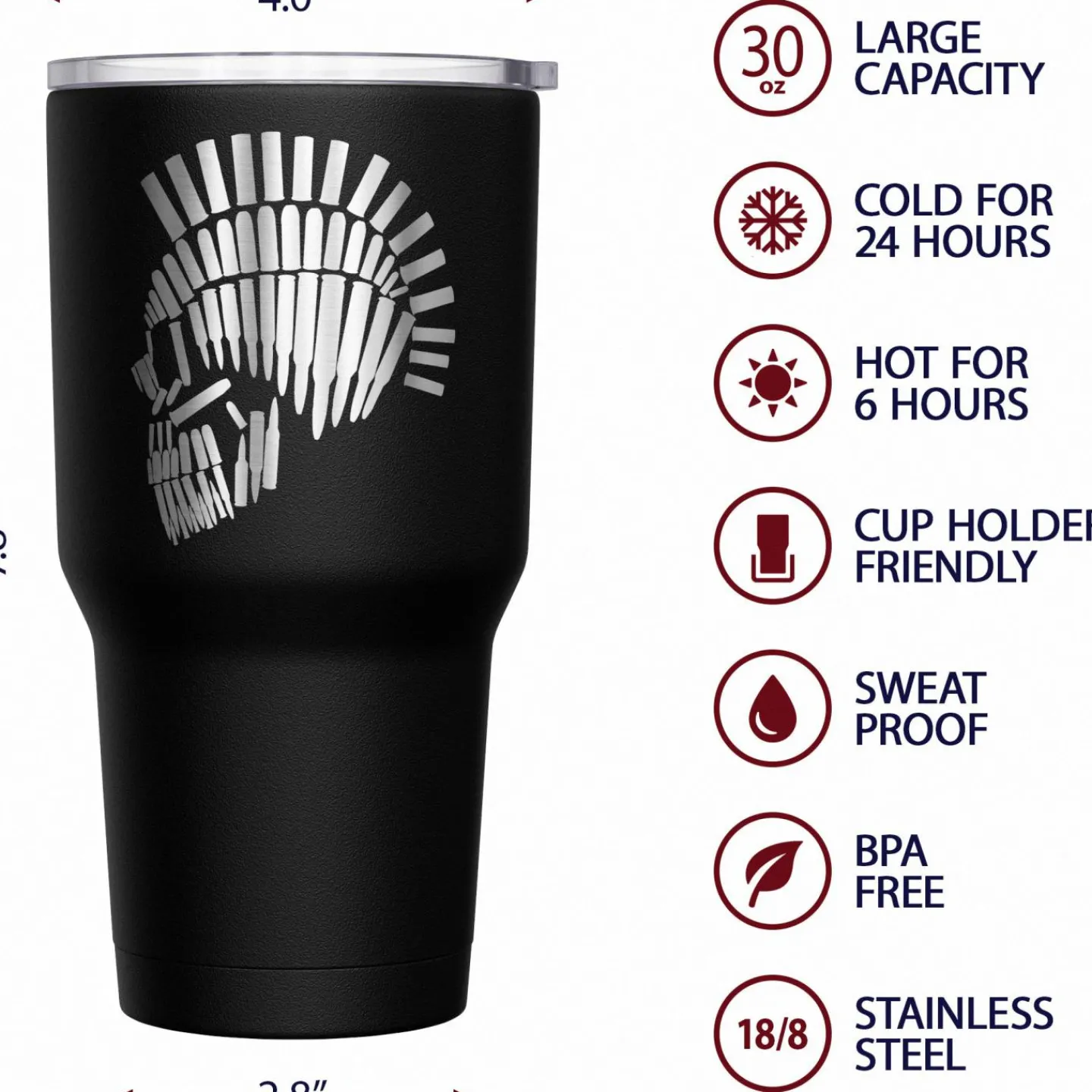 We The People Holsters Ammo Spartan Stainless Steel Tumbler Clearance