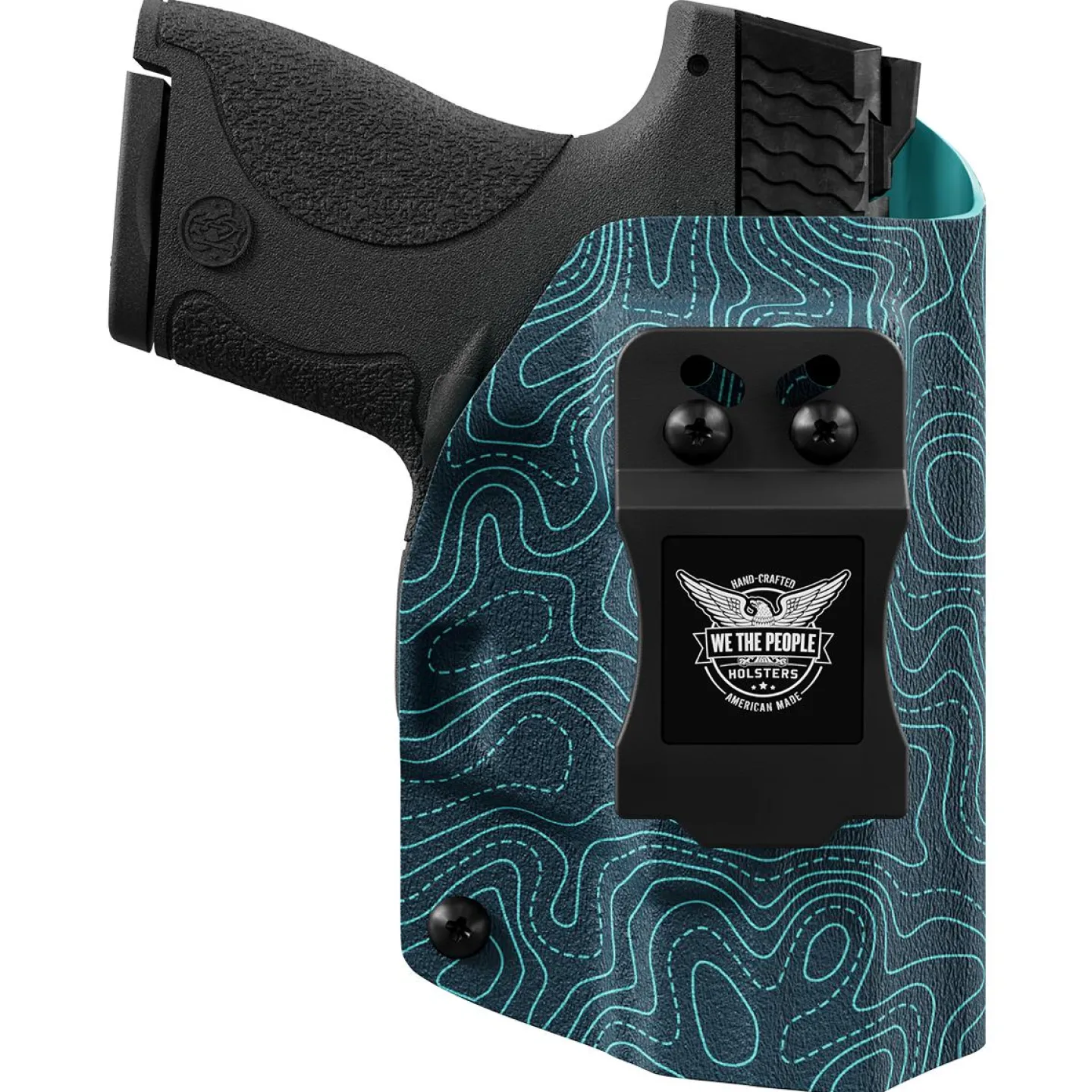 We The People Holsters Aqua Topographic Map Custom Printed Holster - IWB Kydex Holster