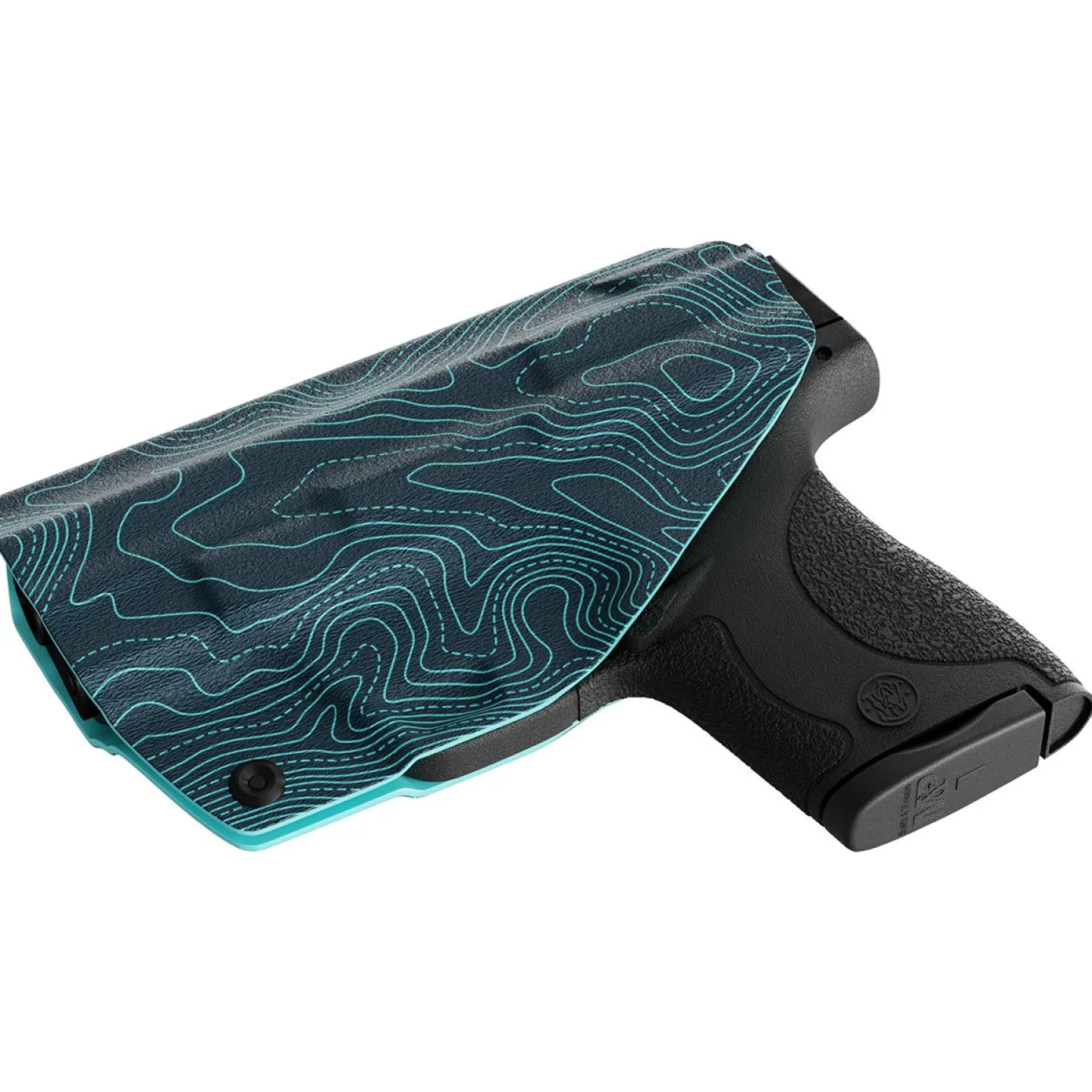 We The People Holsters Aqua Topographic Map Custom Printed Holster - IWB Kydex Holster