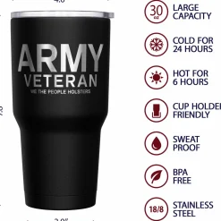 We The People Holsters Army Vet + American Flag Stainless Steel Tumbler Outlet