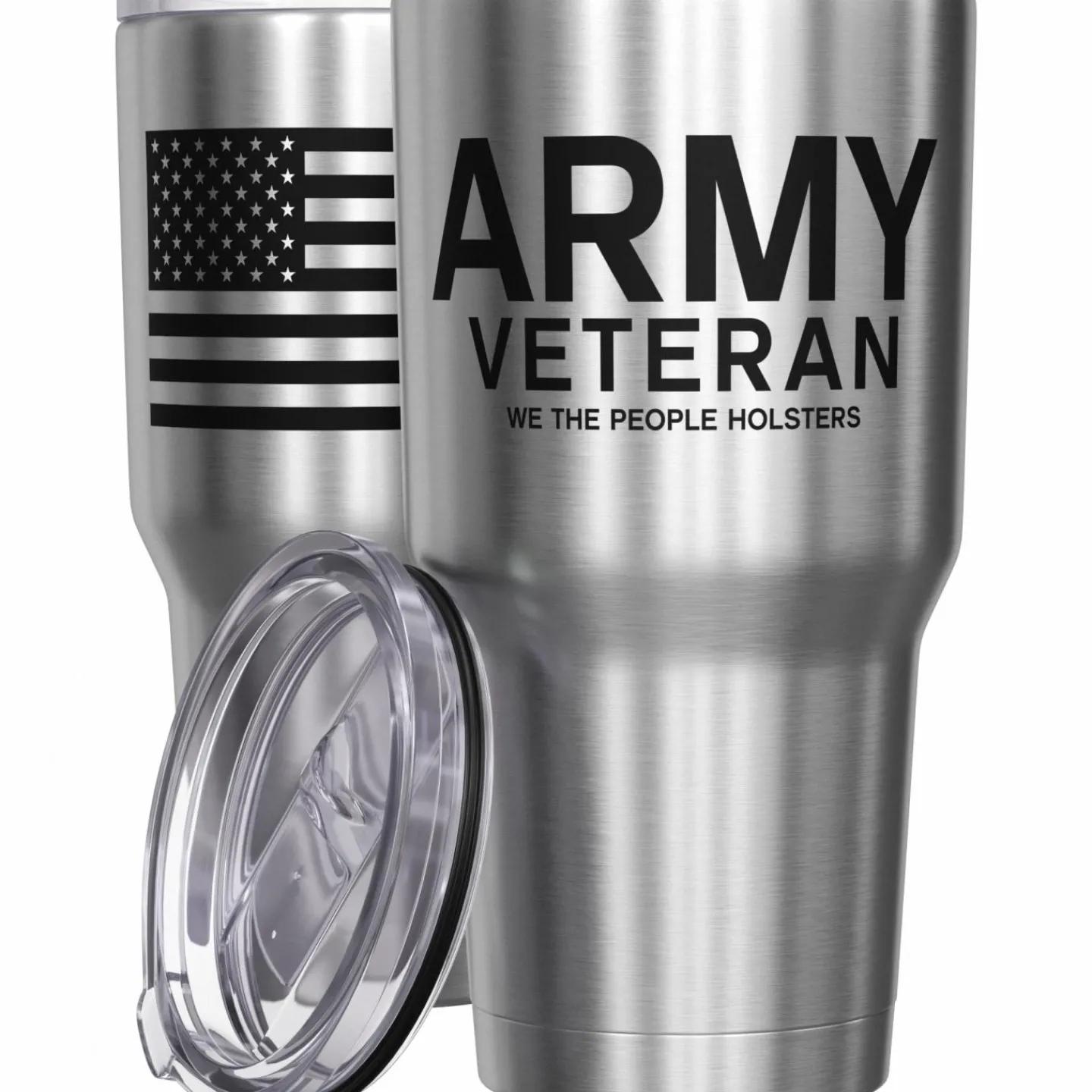 We The People Holsters Army Vet + American Flag Stainless Steel Tumbler Outlet