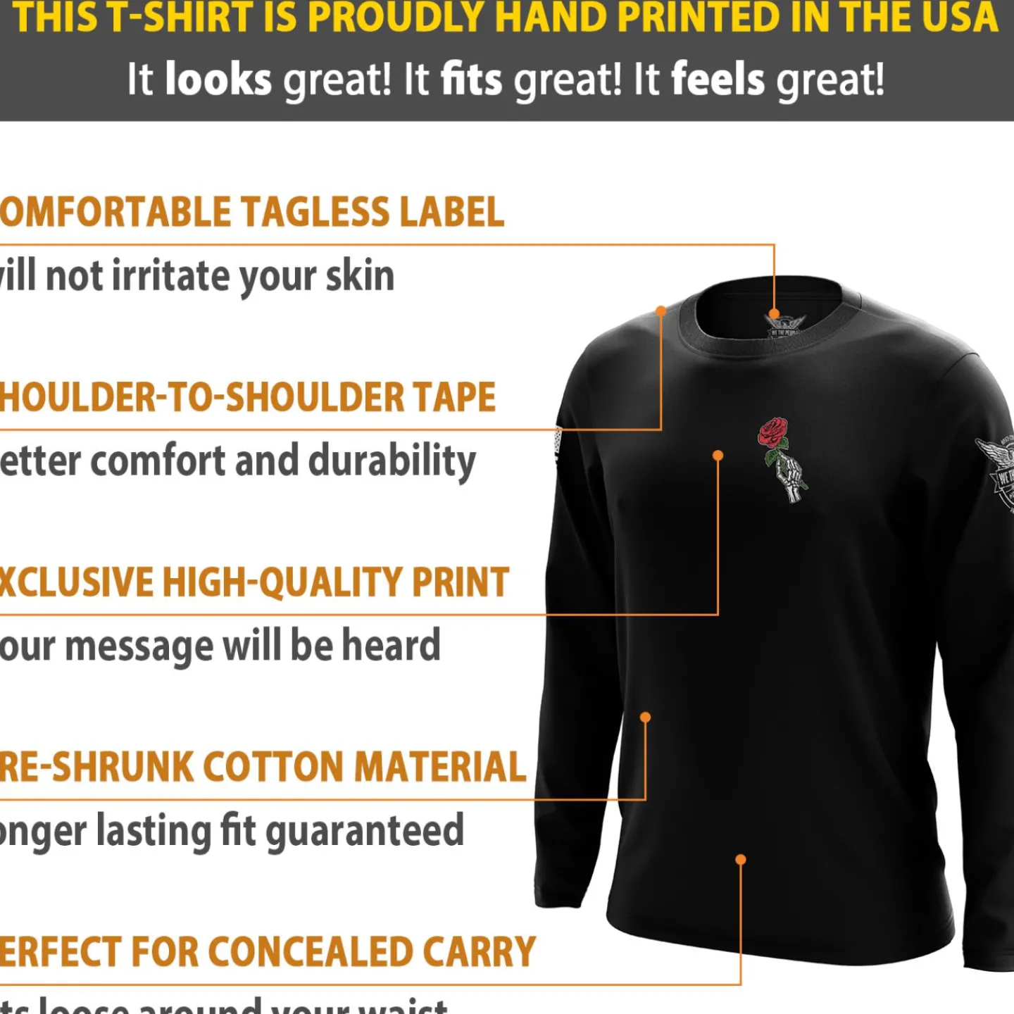 We The People Holsters Badass Mother Long Sleeve Shirt Black Outlet