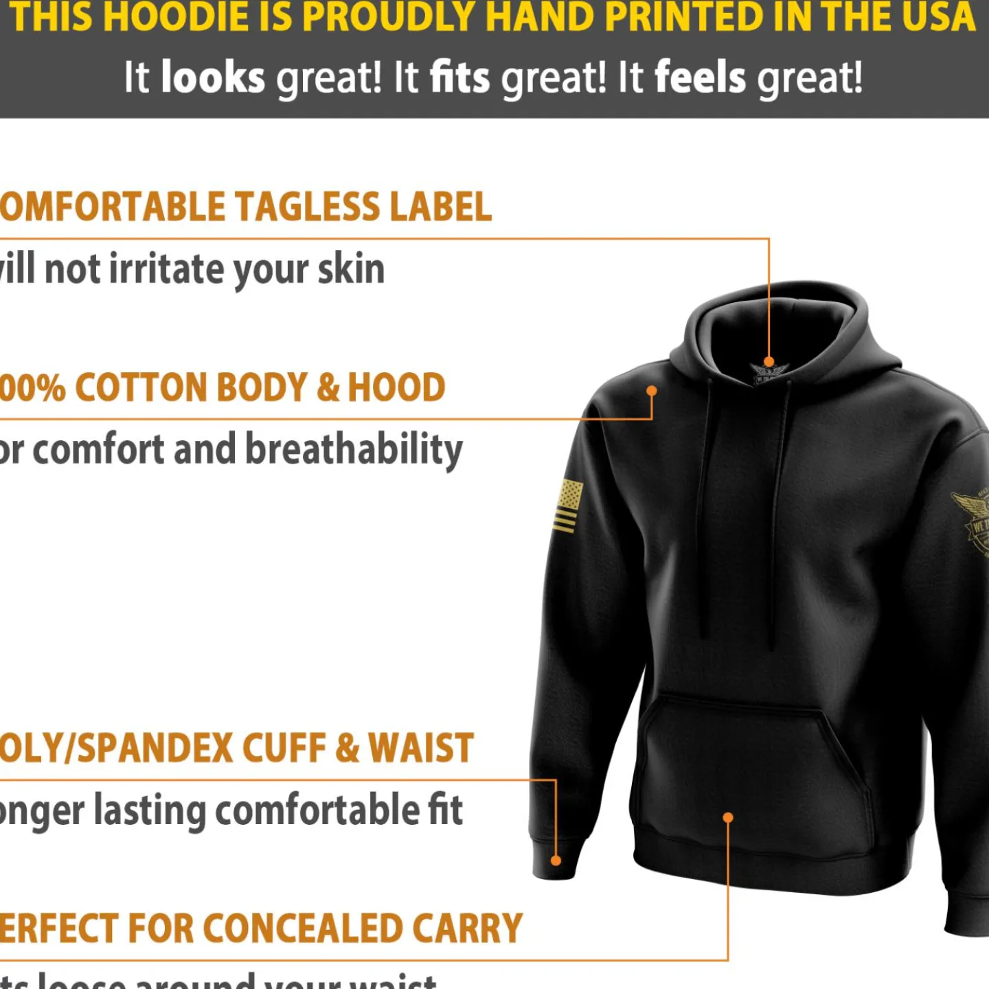 We The People Holsters Basic - + Gold Hoodie Black Online