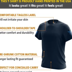 We The People Holsters Basic - + Steel Blue Short Sleeve Shirt Navy Blue Clearance