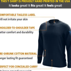 We The People Holsters Basic - + Steel Blue Long Sleeve Shirt Navy Blue Hot