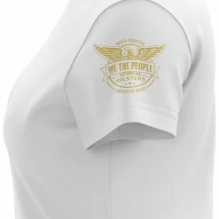 We The People Holsters Basic - + Gold Women's Short Sleeve Shirt White