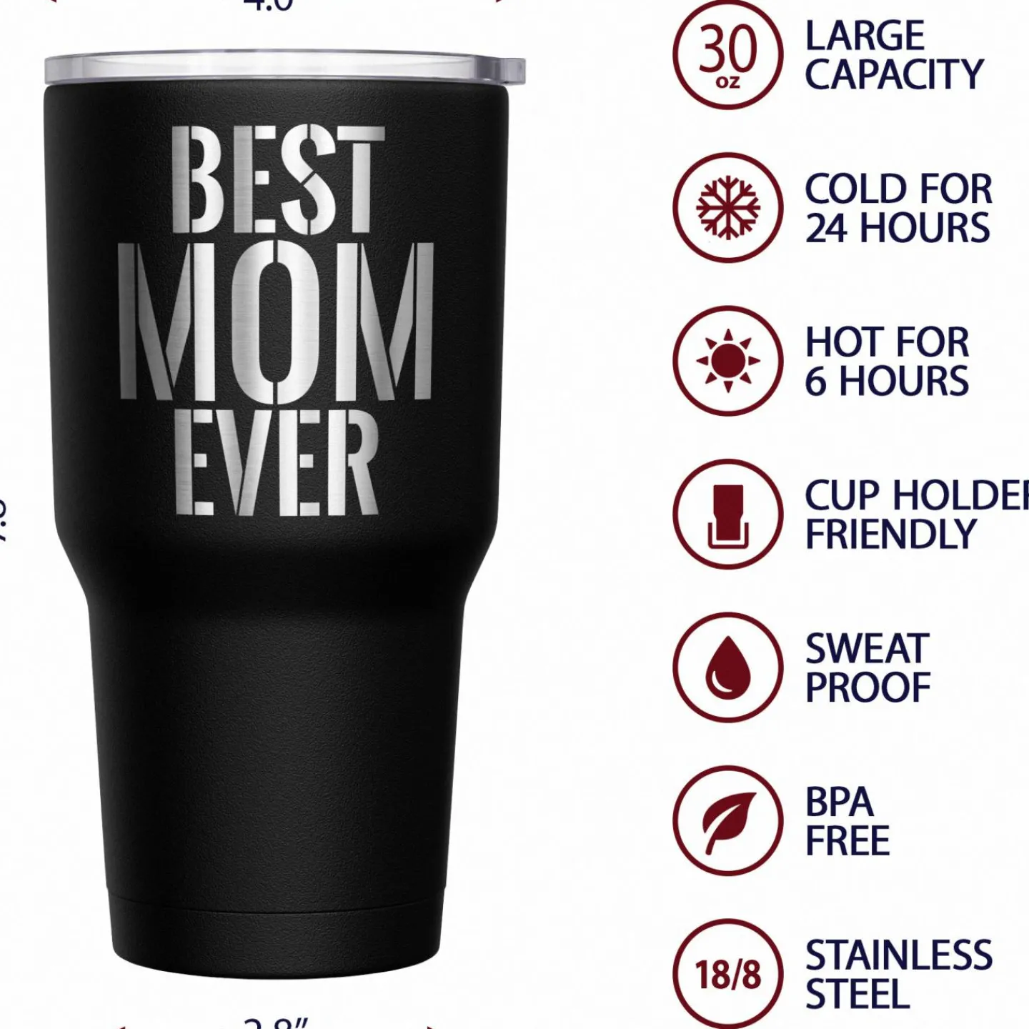 We The People Holsters Best Mom Ever Stainless Steel Tumbler