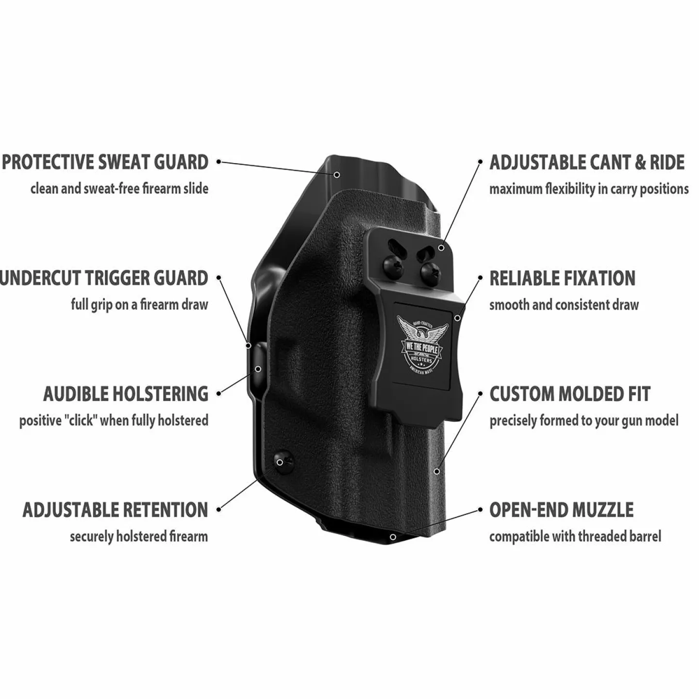 We The People Holsters Black Custom Kydex IWB Holster for concealed carry New