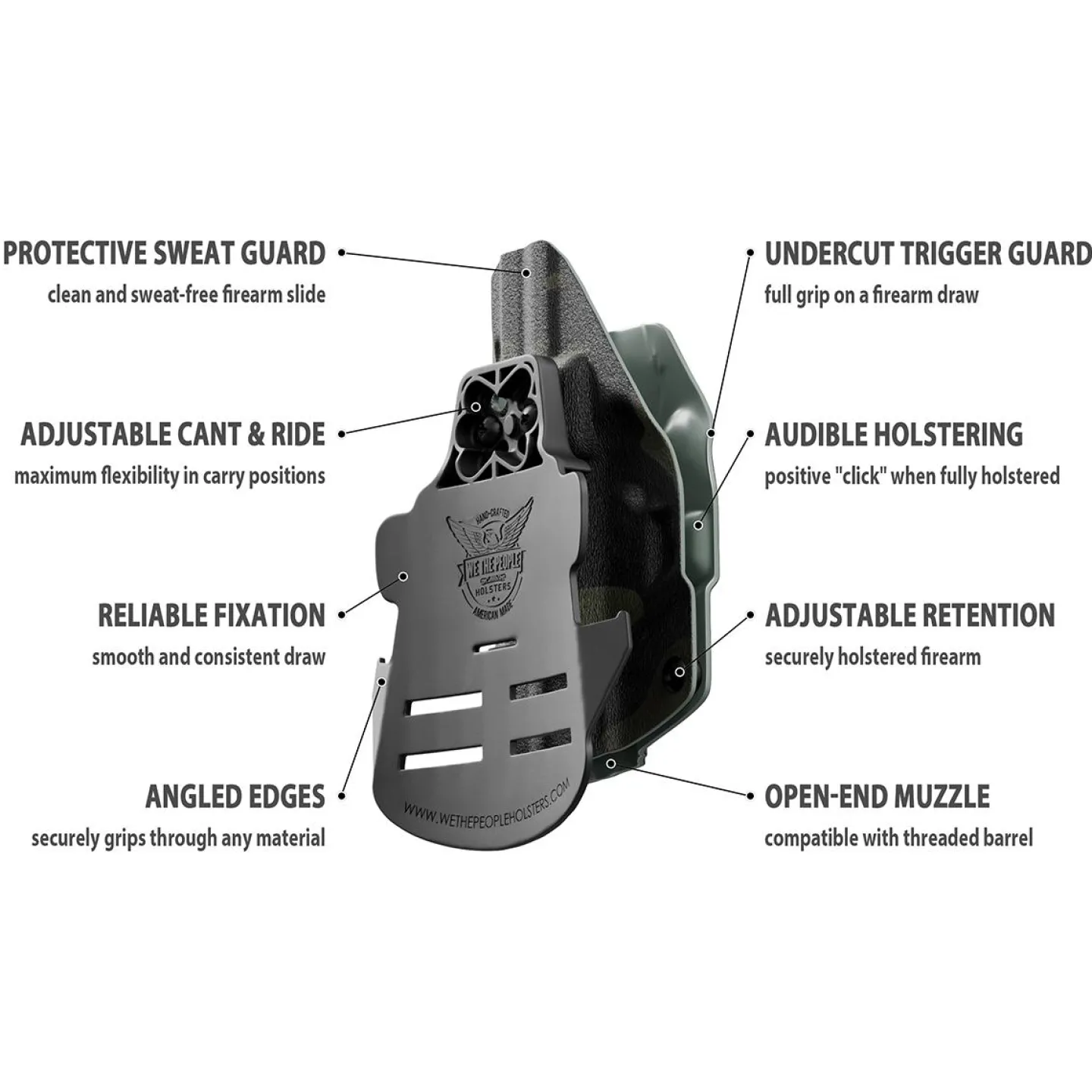 We The People Holsters Black Multicam Custom Printed Holster - OWB Kydex Holster Discount