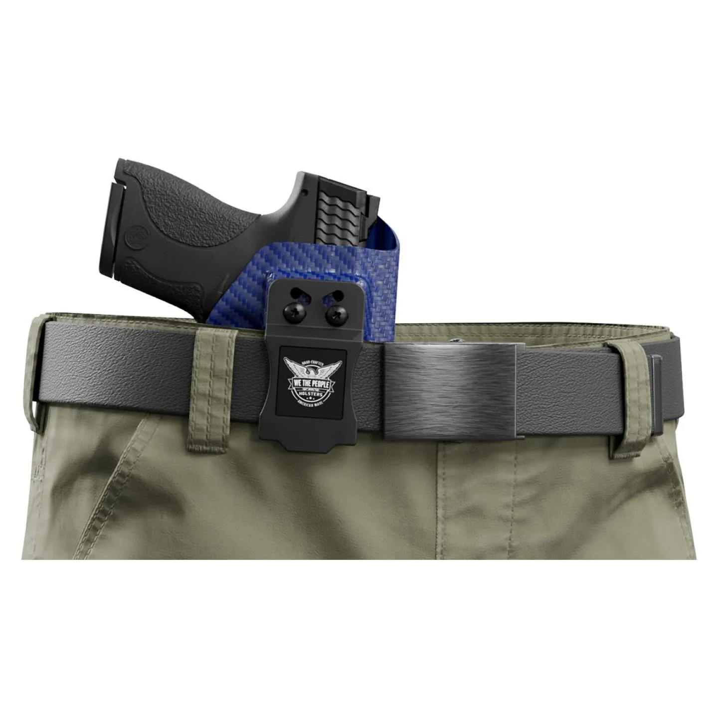 We The People Holsters Blue Carbon Fiber Custom Kydex IWB Holster for Concealed Carry Clearance