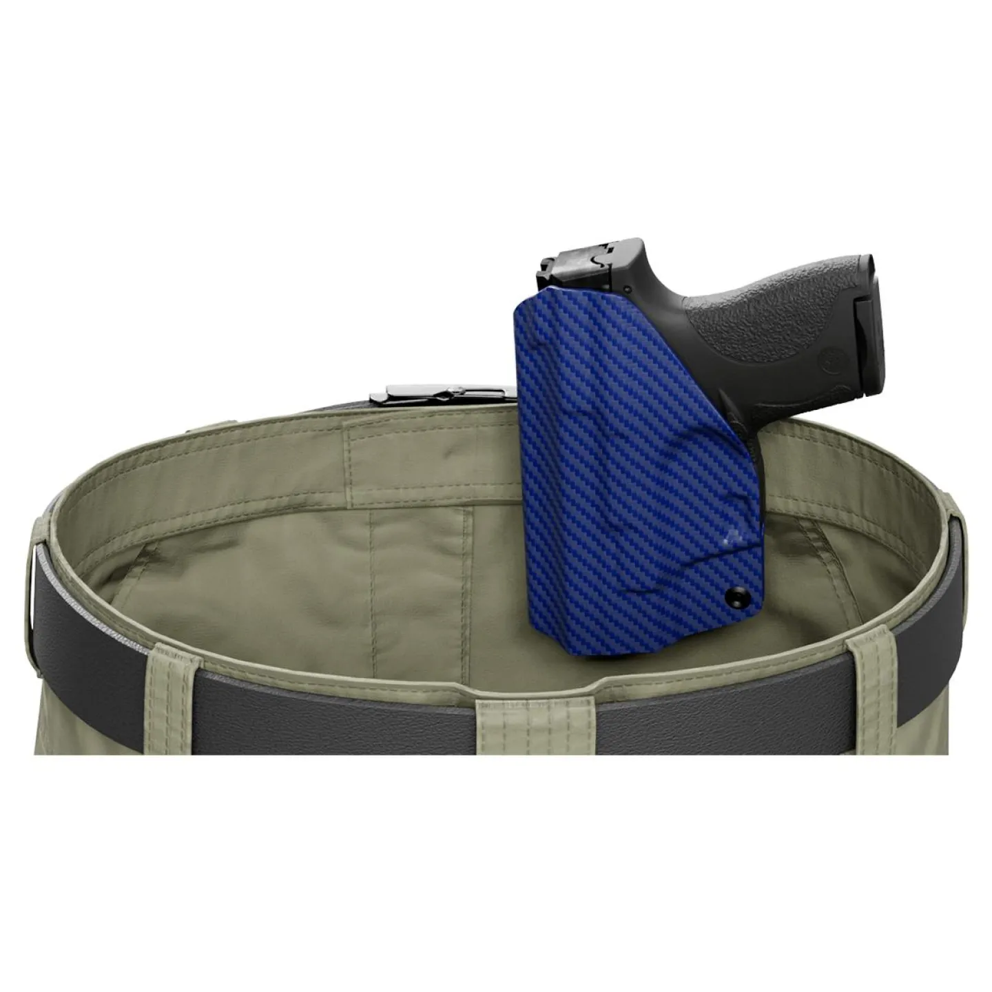 We The People Holsters Blue Carbon Fiber Custom Kydex IWB Holster for Concealed Carry Clearance