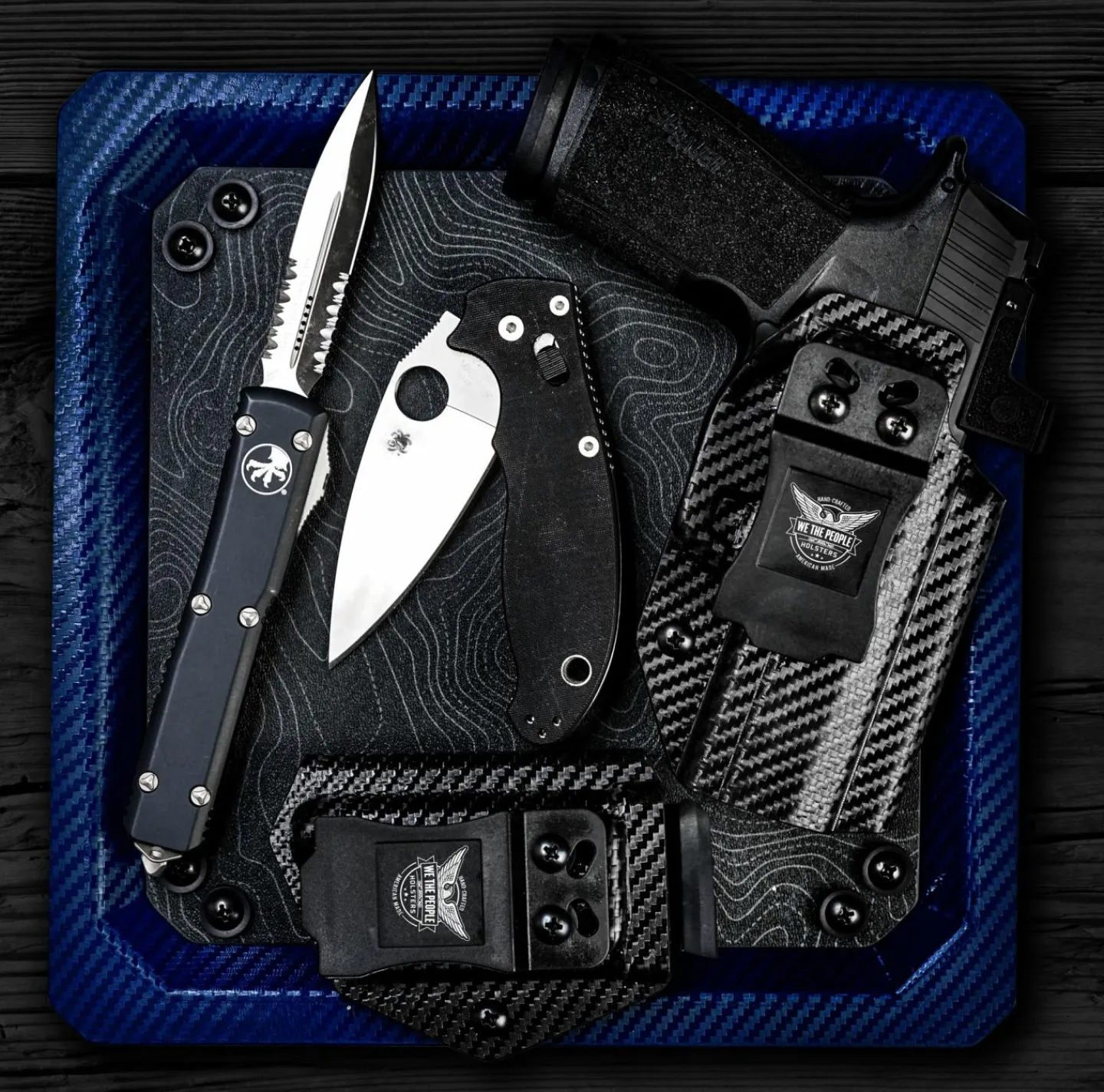We The People Holsters Blue Carbon Fiber EDC Dump Tray Hot