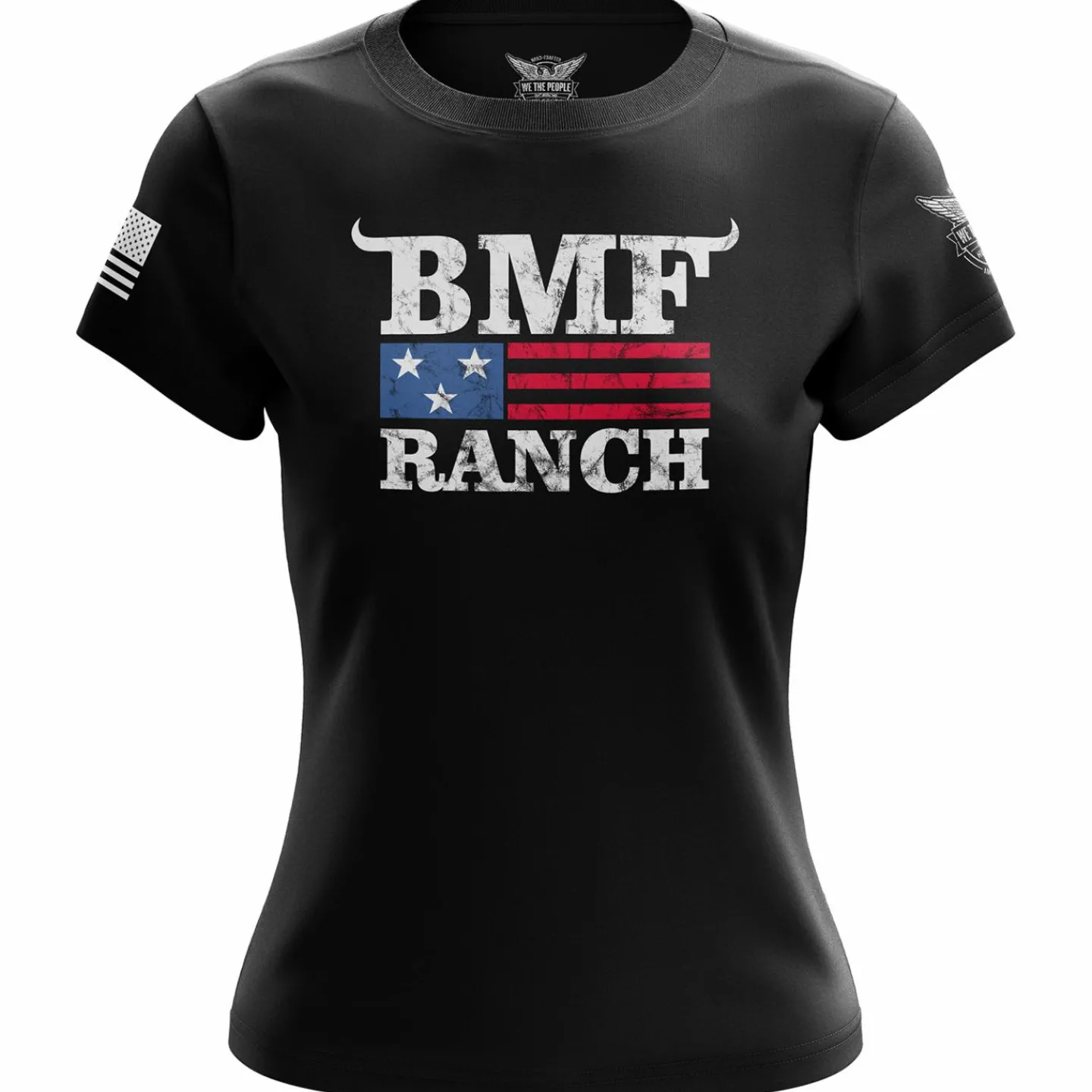 We The People Holsters BMF Ranch Flag Women's Short Sleeve Shirt Black Outlet