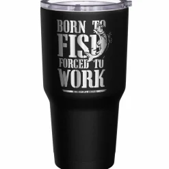 We The People Holsters Born To Fish Forced to Work Stainless Steel Tumbler Outlet