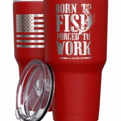 We The People Holsters Born To Fish Forced to Work Stainless Steel Tumbler Outlet
