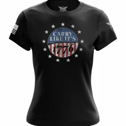 We The People Holsters Carry Like It's 1776 Women's Short Sleeve Shirt Black Clearance