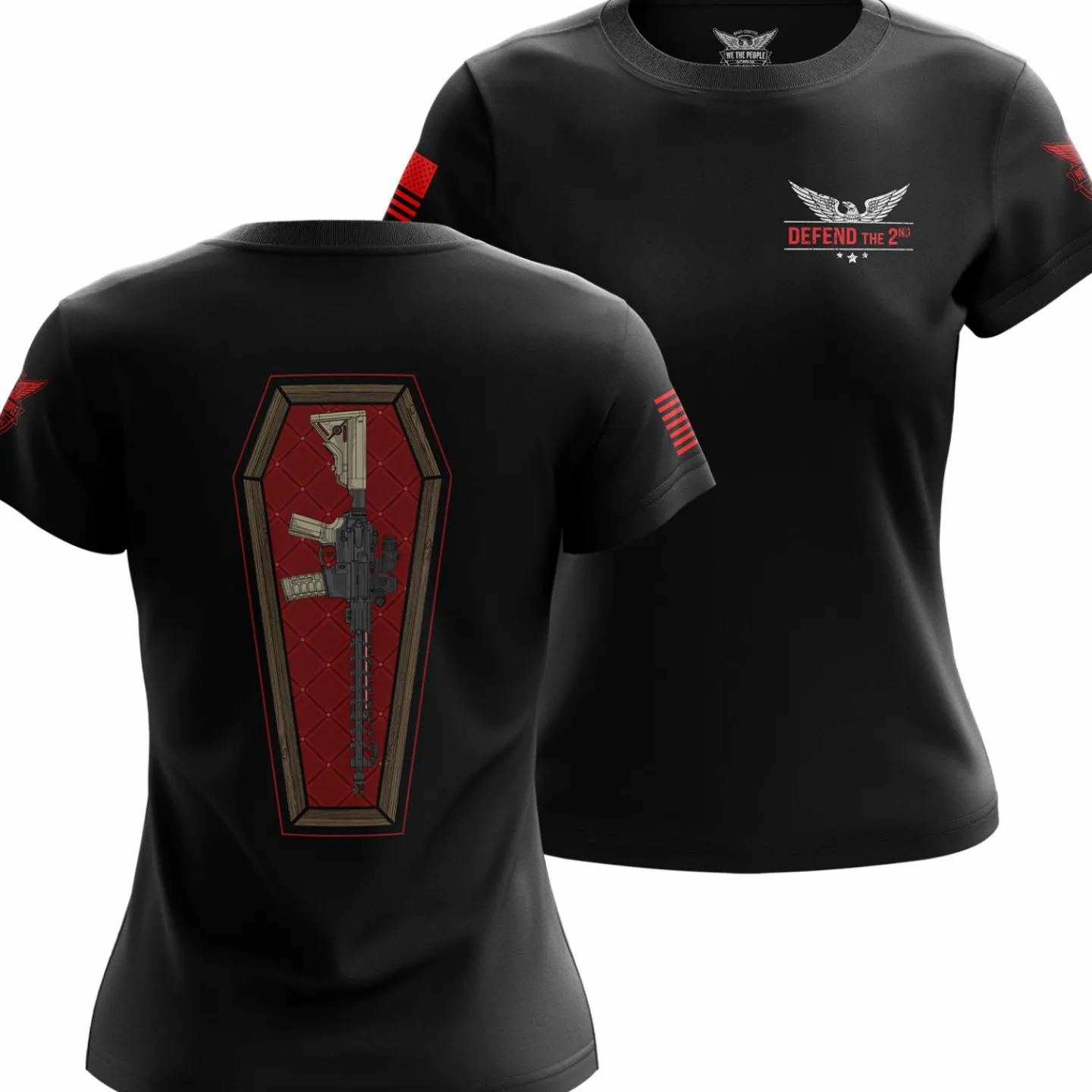 We The People Holsters Casket Carry Women's Short Sleeve Shirt Black New