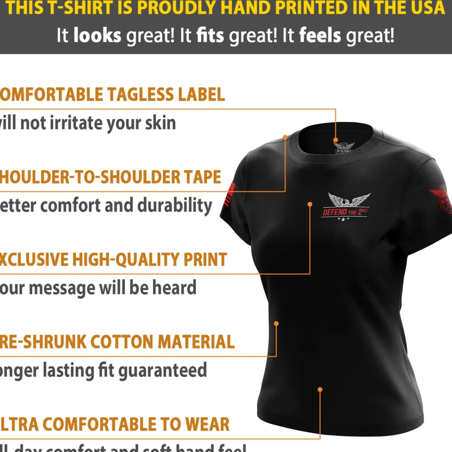 We The People Holsters Casket Carry Women's Short Sleeve Shirt Black New