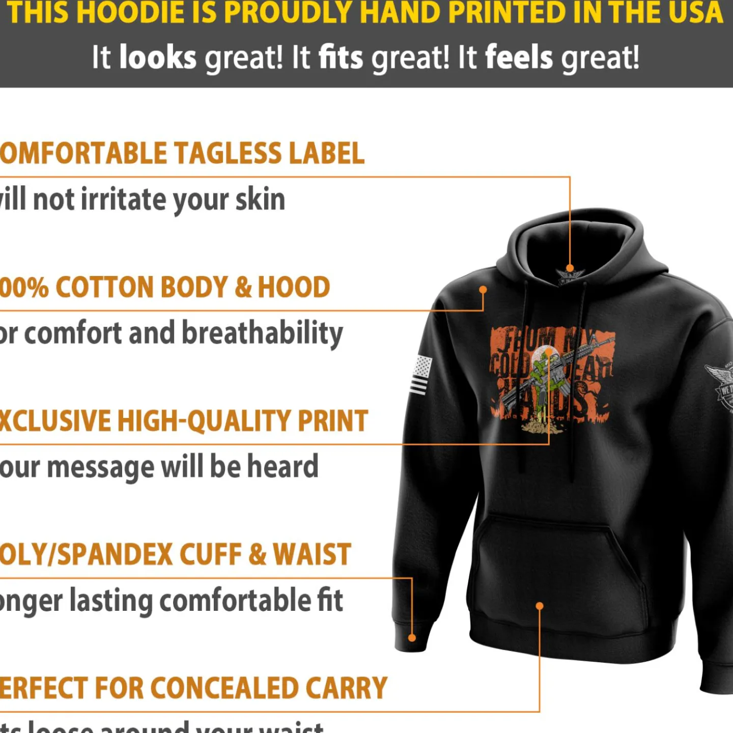 We The People Holsters Cold Undead Hands Hoodie Black Best