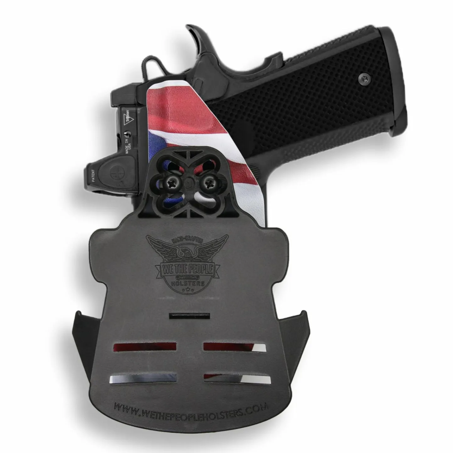 We The People Holsters Colt 1911 4" 45ACP with Rail Only Red Dot Optic Cut OWB Holster Best