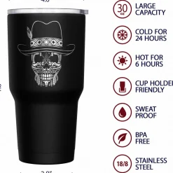 We The People Holsters Cowboy Skull Stainless Steel Tumbler